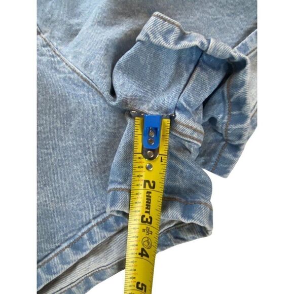 Zara Womens Romper M Blue Denim Jean Light Wash Short Sleeve 7147/035 NWT - Picture 7 of 9